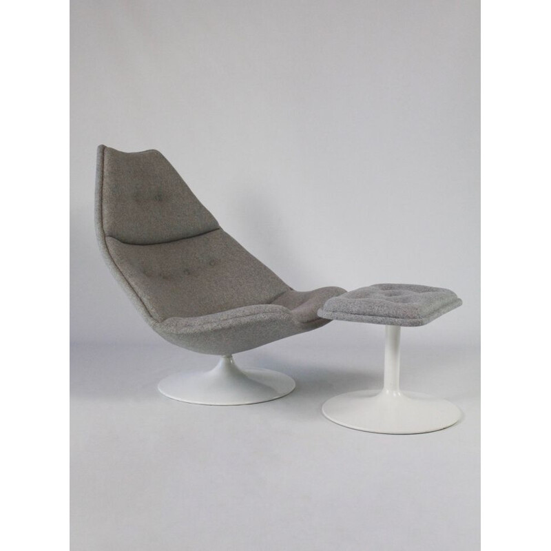 Vintage swivel chair F510 and ottoman by Geoffrey Harcourt for Artifort Holland, 1960s