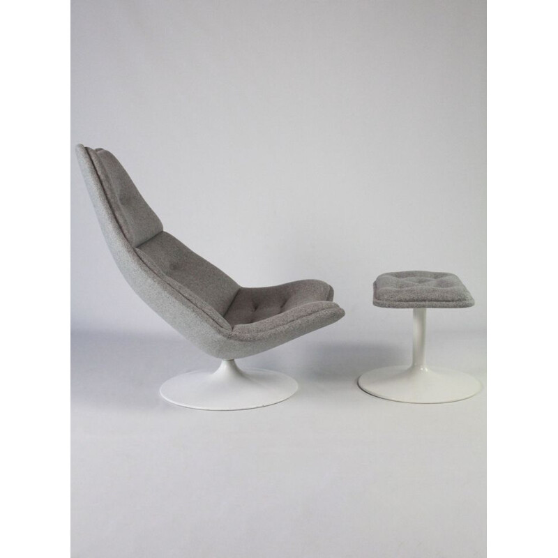 Vintage swivel chair F510 and ottoman by Geoffrey Harcourt for Artifort Holland, 1960s