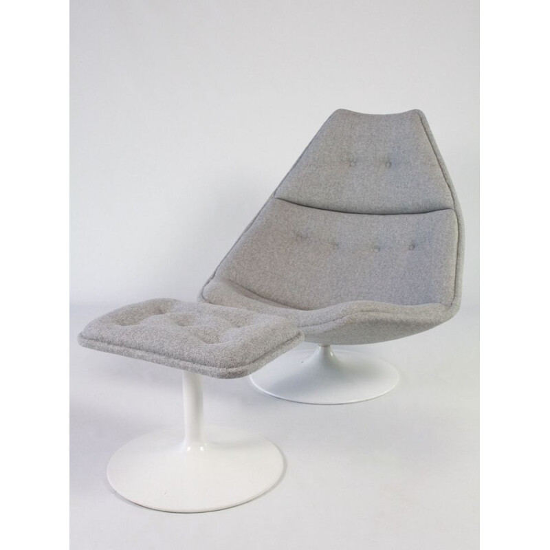 Vintage swivel chair F510 and ottoman by Geoffrey Harcourt for Artifort Holland, 1960s