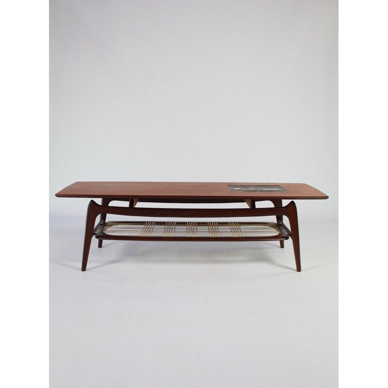 Vintage teak Coffee table by Louis Van Teeffelen for WéBé Holland, 1960s