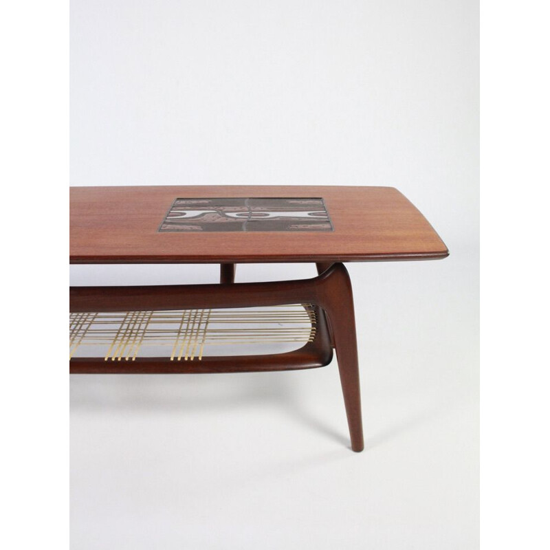Vintage teak Coffee table by Louis Van Teeffelen for WéBé Holland, 1960s