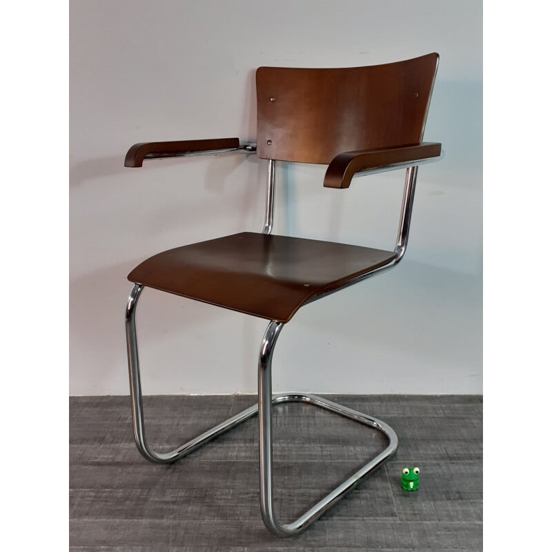 Set of 4 vintage walnut cantilever chairs model K10 by Slezak, 1950