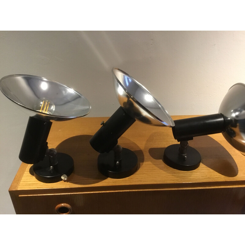 Set van 3 vintage wandlampen van Raak
