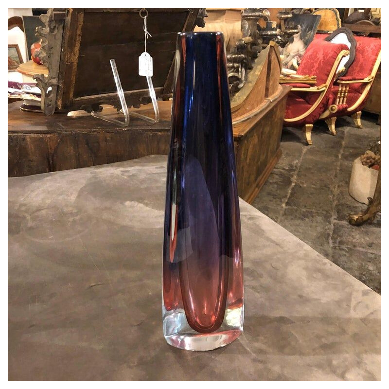 Vintage Pink and Purple Murano Glass Vase,1970s