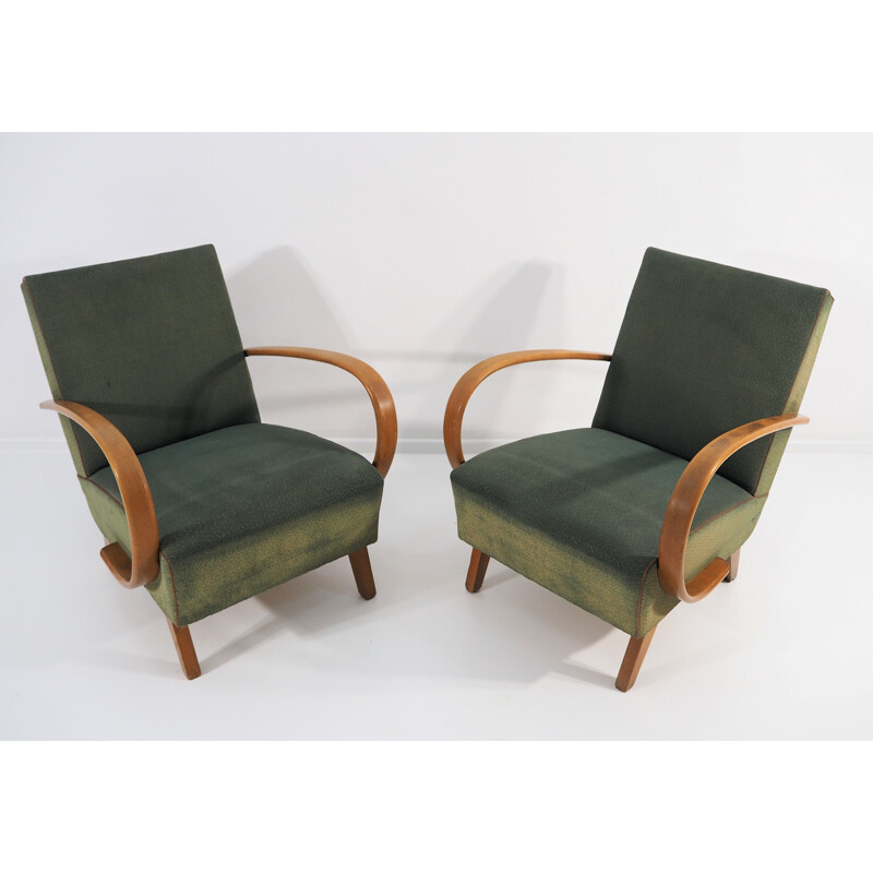 Set of 2 vintage Art Deco armchairs by Jindřich Halabala, 1950s