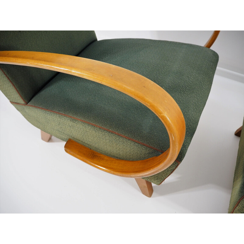 Set of 2 vintage Art Deco armchairs by Jindřich Halabala, 1950s
