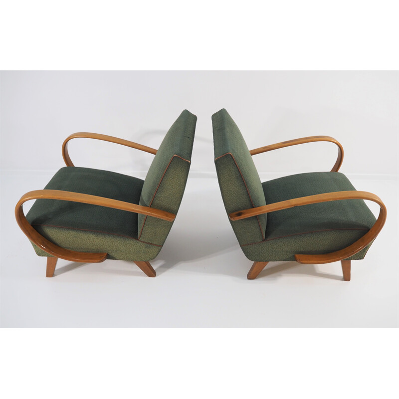 Set of 2 vintage Art Deco armchairs by Jindřich Halabala, 1950s