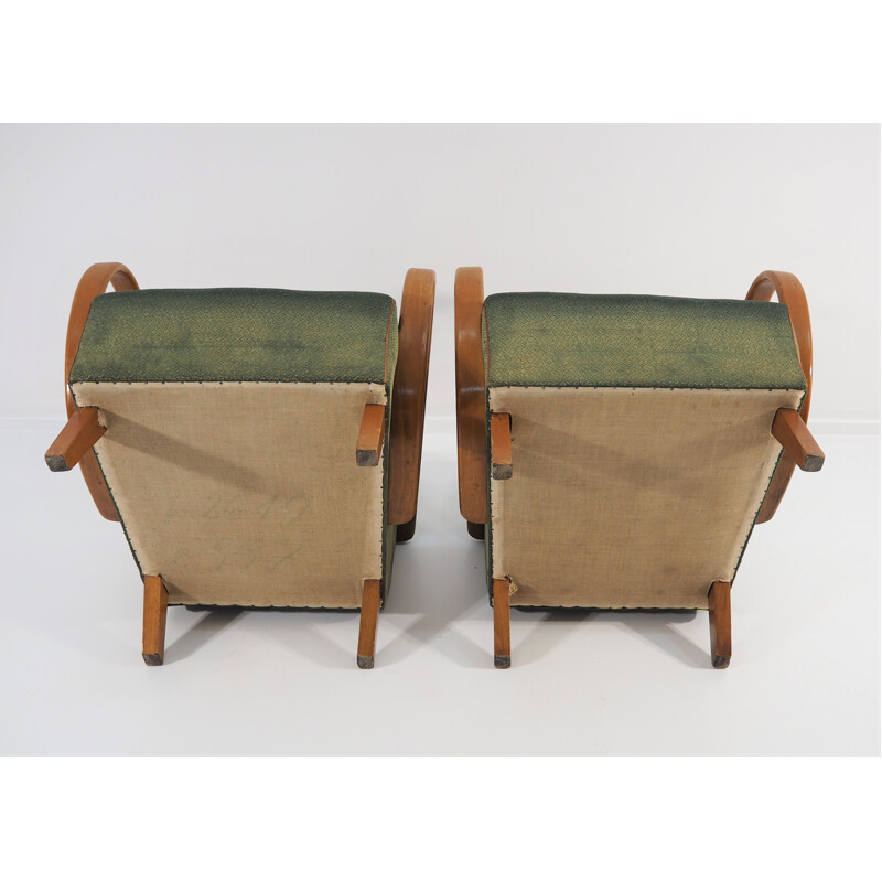 Set of 2 vintage Art Deco armchairs by Jindřich Halabala, 1950s