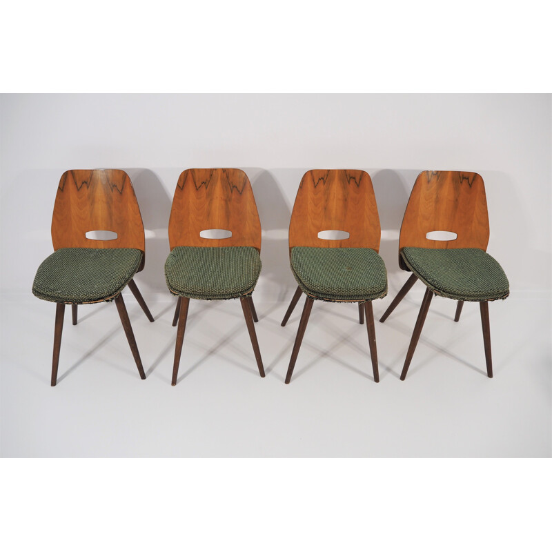 Set of 5 vintage Dining Chairs and Table from Tatra, 1960s