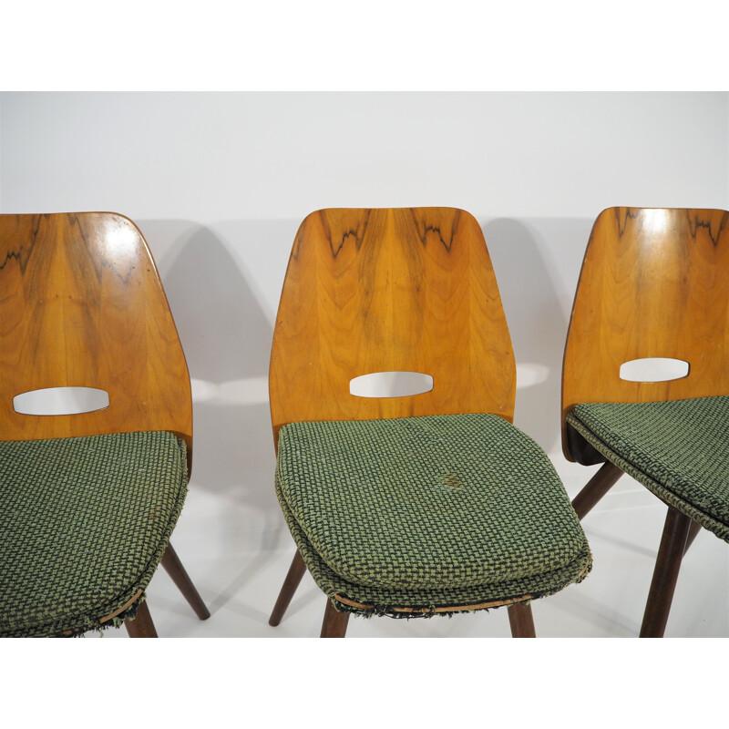 Set of 5 vintage Dining Chairs and Table from Tatra, 1960s