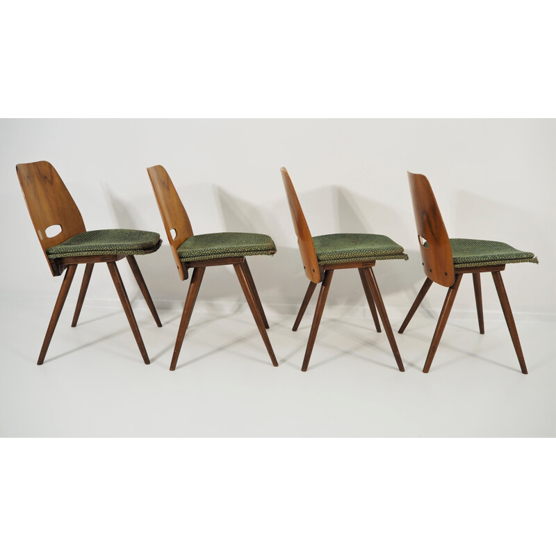 Set of 5 vintage Dining Chairs and Table from Tatra, 1960s