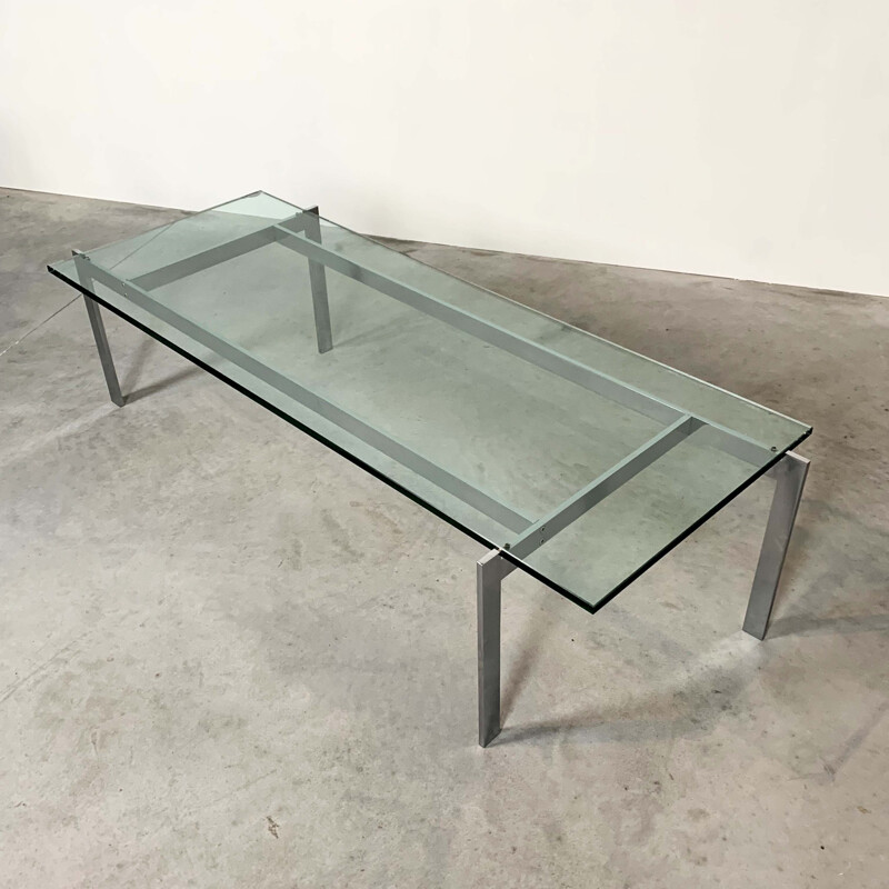 Vintage Chrome and Glass Coffee Table, 1960s