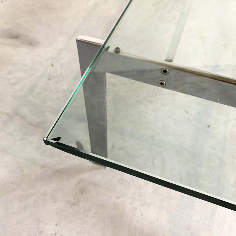 Vintage Chrome and Glass Coffee Table, 1960s