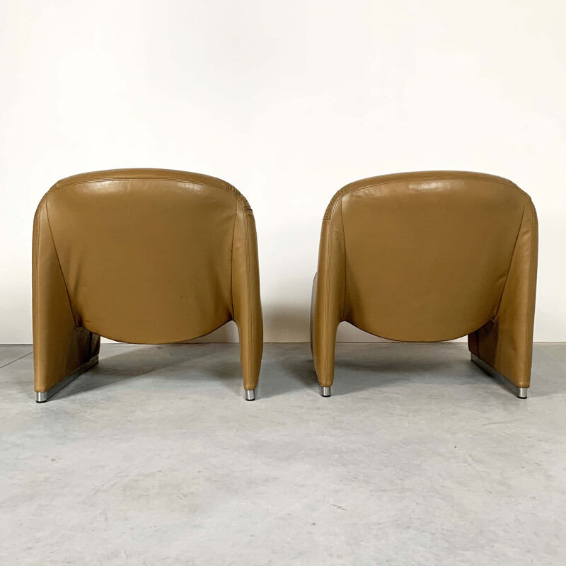Pair of vintage Camel Alky Lounge Chairs by Giancarlo Piretti for Castelli, 1970s