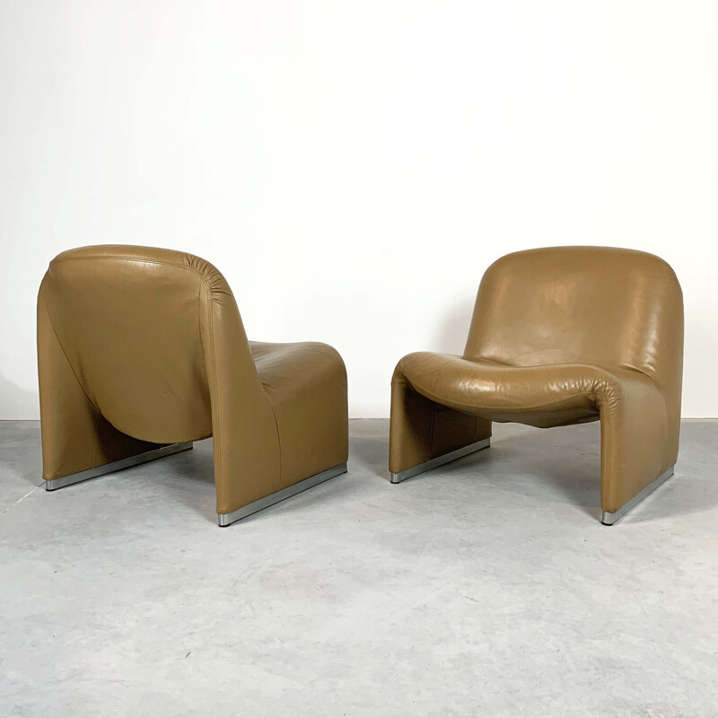 Paire de chaises vintage camel Alky de Giancarlo Piretti pour Castelli, 1970