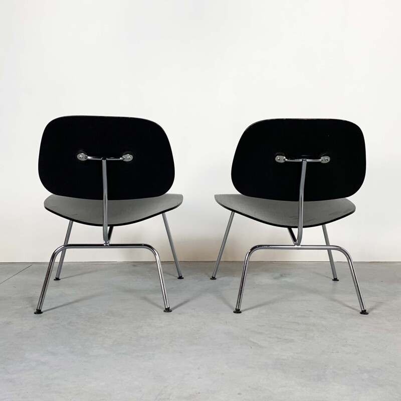 Pair of vintage black LCM Chairs by Charles & Ray Eames for Vitra, 1990s
