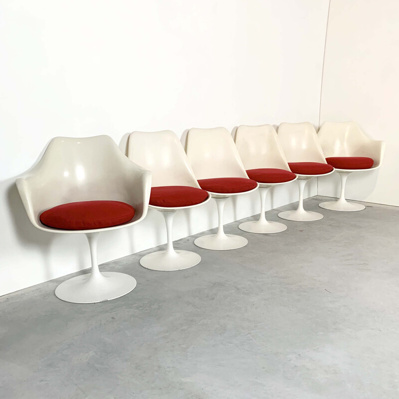 Set of 6 Tulip Armchairs and Dining Chairs by Eero Saarinen for Knoll, 1960s