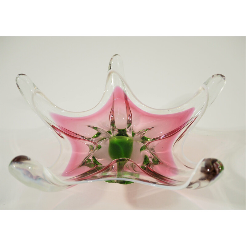 Vintage Glass Bowl by Frantisek Zemek for Mstisov Glass Factory