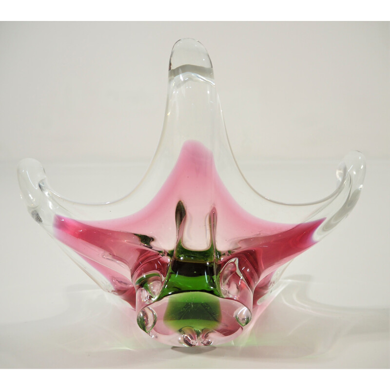 Vintage Glass Bowl by Frantisek Zemek for Mstisov Glass Factory