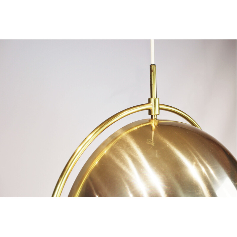 Vintage brass pendant light by Louis Weisdorf from Lyfa, 1960s