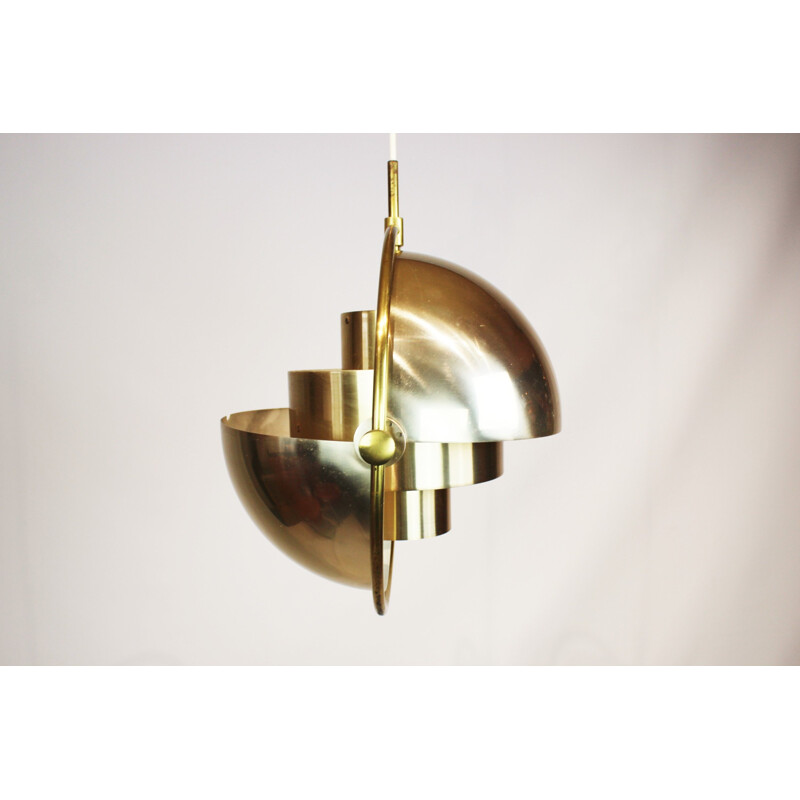 Vintage brass pendant light by Louis Weisdorf from Lyfa, 1960s