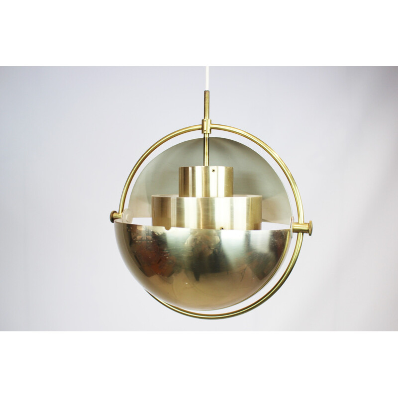 Vintage brass pendant light by Louis Weisdorf from Lyfa, 1960s