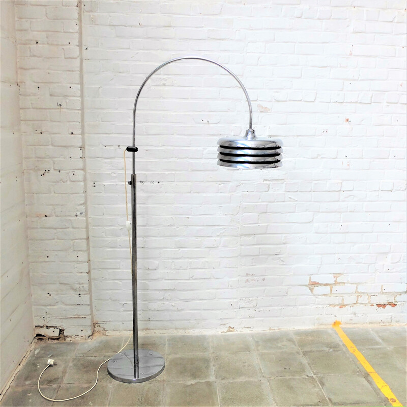 Vintage chromed floorlamp by by Tamás Borsfay