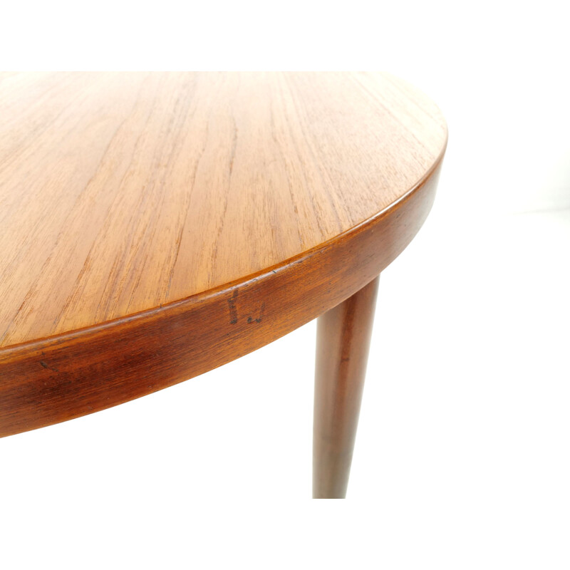 Vintage Round Teak Dining Table by Kai Kristiansen, 1960s