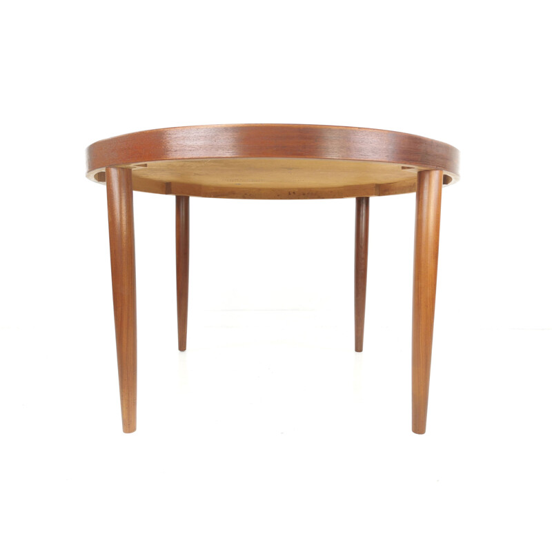 Vintage Round Teak Dining Table by Kai Kristiansen, 1960s