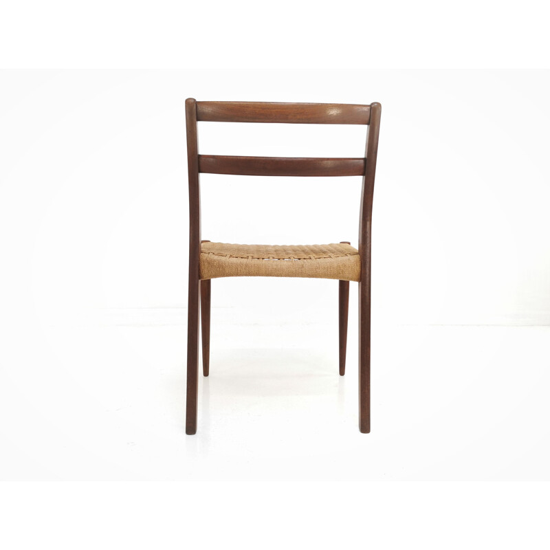 Set of 4 Vintage Teak Papercord Dining Chairs by Soren Ladefoged for SL Mobler, 1960s