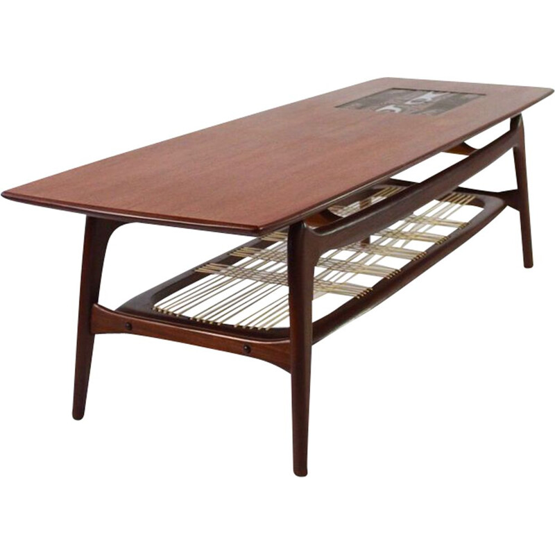 Vintage teak Coffee table by Louis Van Teeffelen for WéBé Holland, 1960s