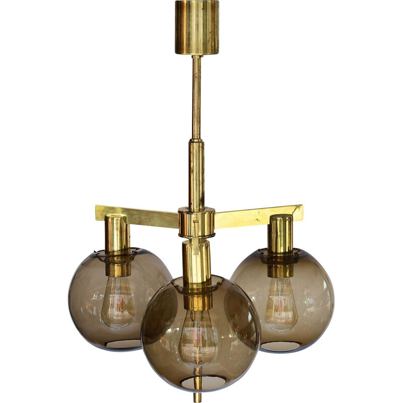 Vintage T3483 "Pastoral" Brass chandelier by Hans-Agne Jakobsson for Hans-Agne Jakobsson AB, 1960s