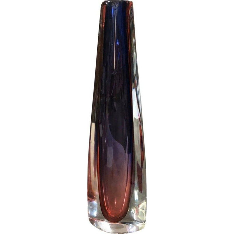 Vintage Pink and Purple Murano Glass Vase,1970s