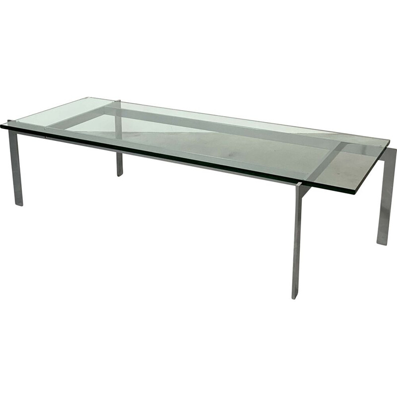 Vintage Chrome and Glass Coffee Table, 1960s