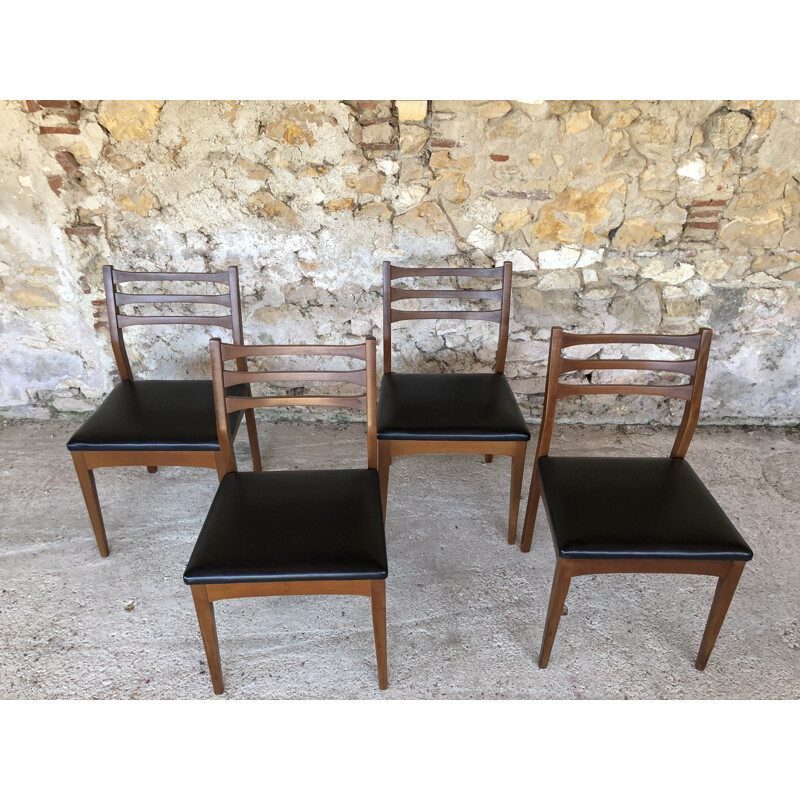 Ensemble de 4 chaises vintage Scandinave par Meredew, 1960