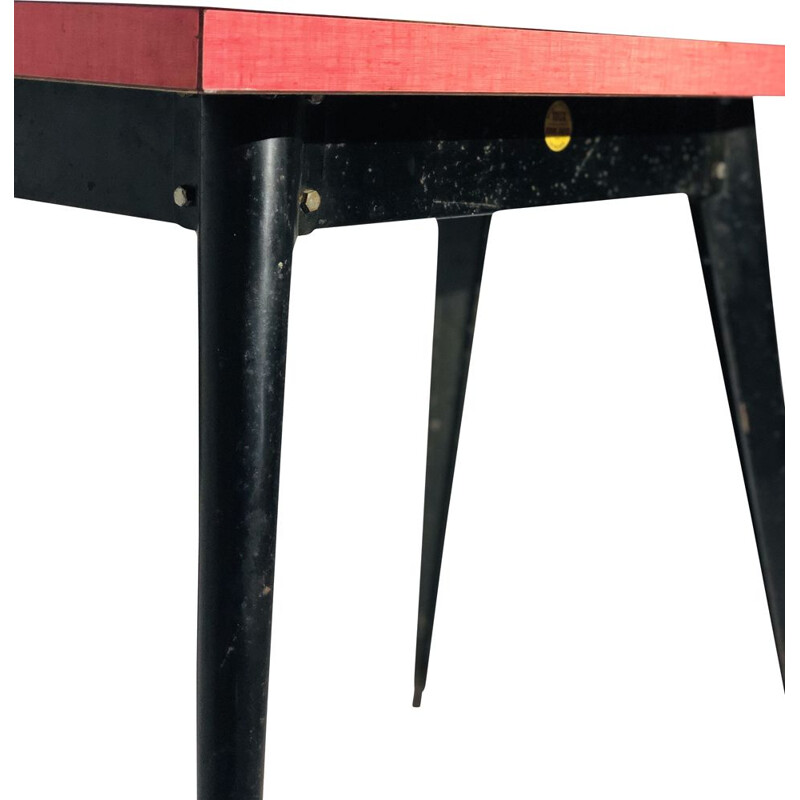 Vintage iron and pink formica console by TOLIX