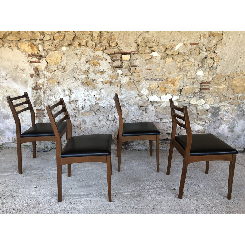 Set of 4 vintage Scandinavian chairs by Meredew, 1960s