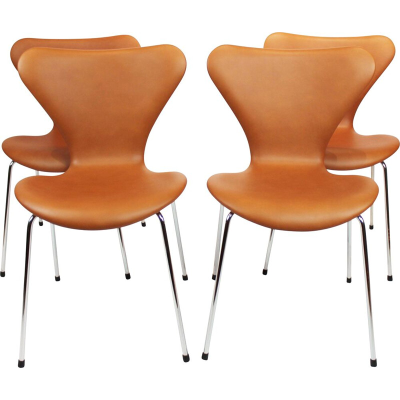 Ensemble de 6 chaises Seven, modèle 3107 de Arne Jacobsen de Fritz Hanse