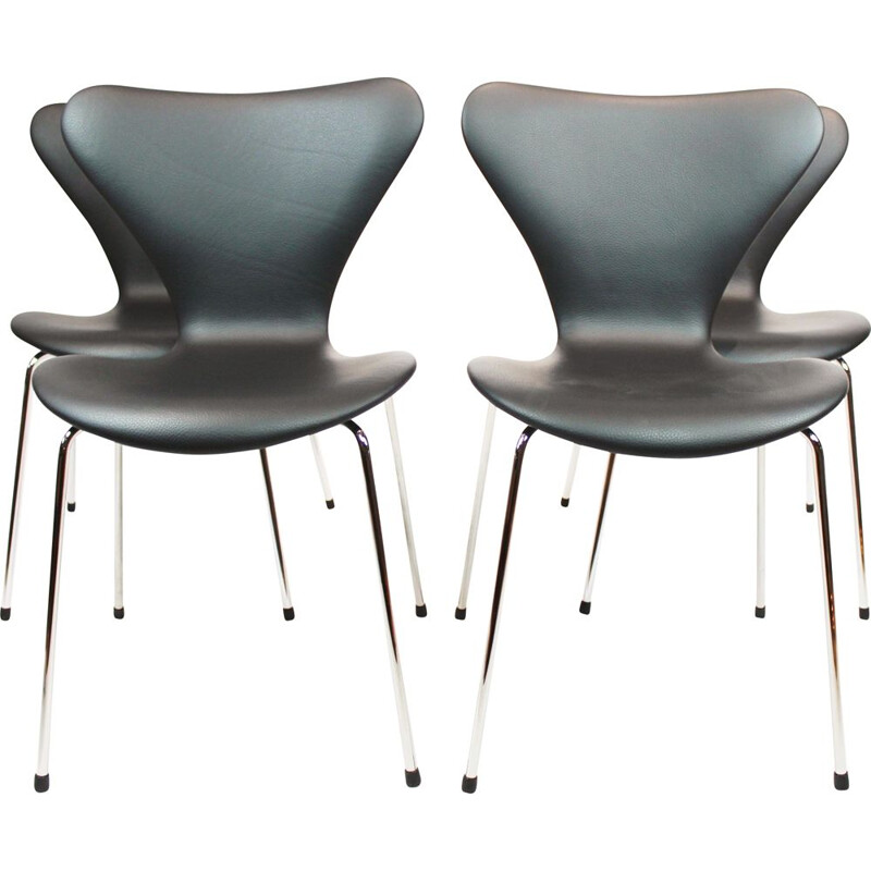 Set di 4 sedie Seven vintage, modello 3107 di Arne Jacobsen di Fritz Hansen