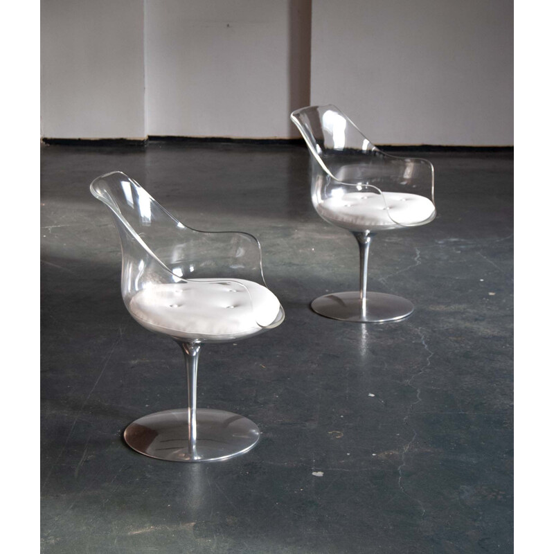 Set of vintage Champagne Chairs by Erwin & Estelle Laverne for Formes Nouvelles, 1960s