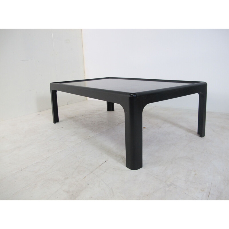 Vintage Space Age Black coffee table by by Peter Ghyczy for Baydur, 1970s