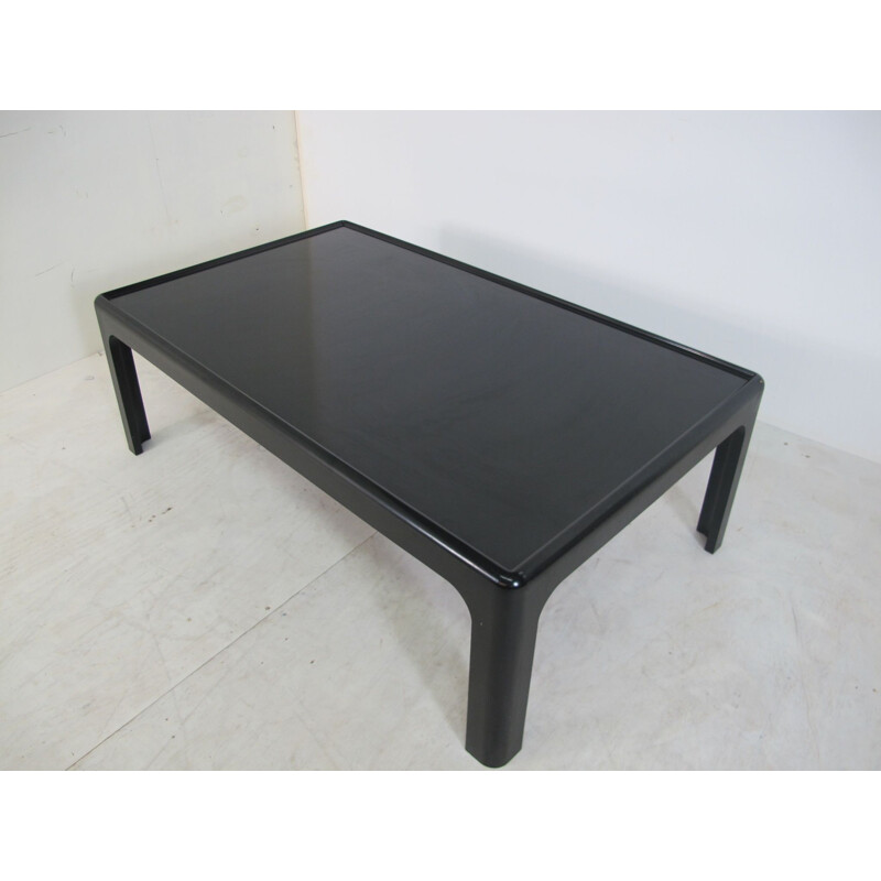 Vintage Space Age Black coffee table by by Peter Ghyczy for Baydur, 1970s
