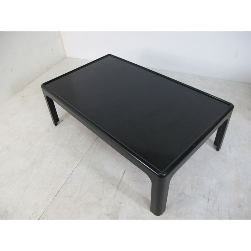 Vintage Space Age Black coffee table by by Peter Ghyczy for Baydur, 1970s