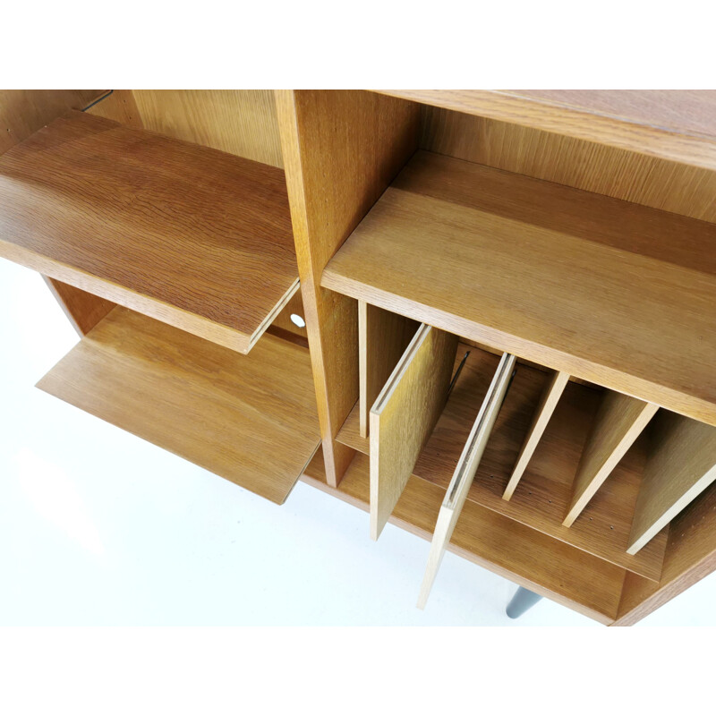 Vintage Media unit in oak by Carlo Jensen from Hundevad, 1970s