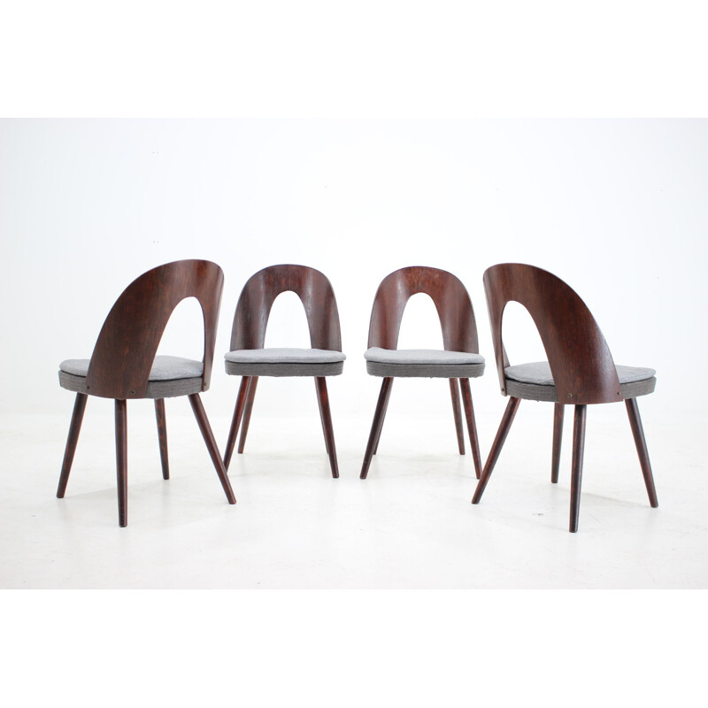 Ensemble de 4 chaises à repas vintage par Antonin Suman, 1960