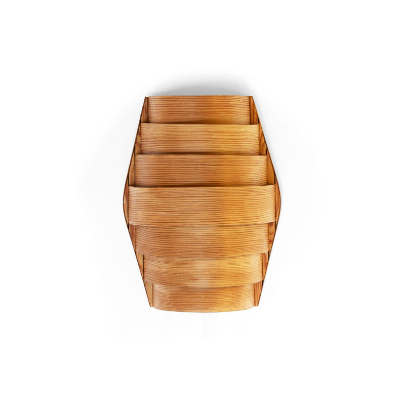 Vintage Pine veneer wall light by Hans-Agne Jakobsson for Ellysett AB, Sweden, 1960s