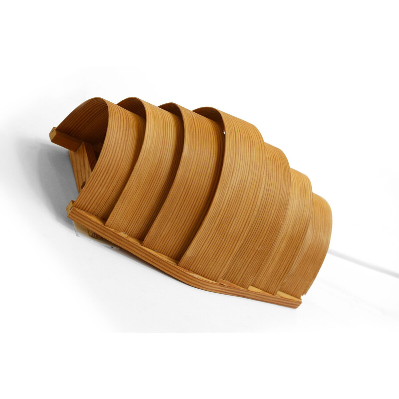 Vintage Pine veneer wall light by Hans-Agne Jakobsson for Ellysett AB, Sweden, 1960s