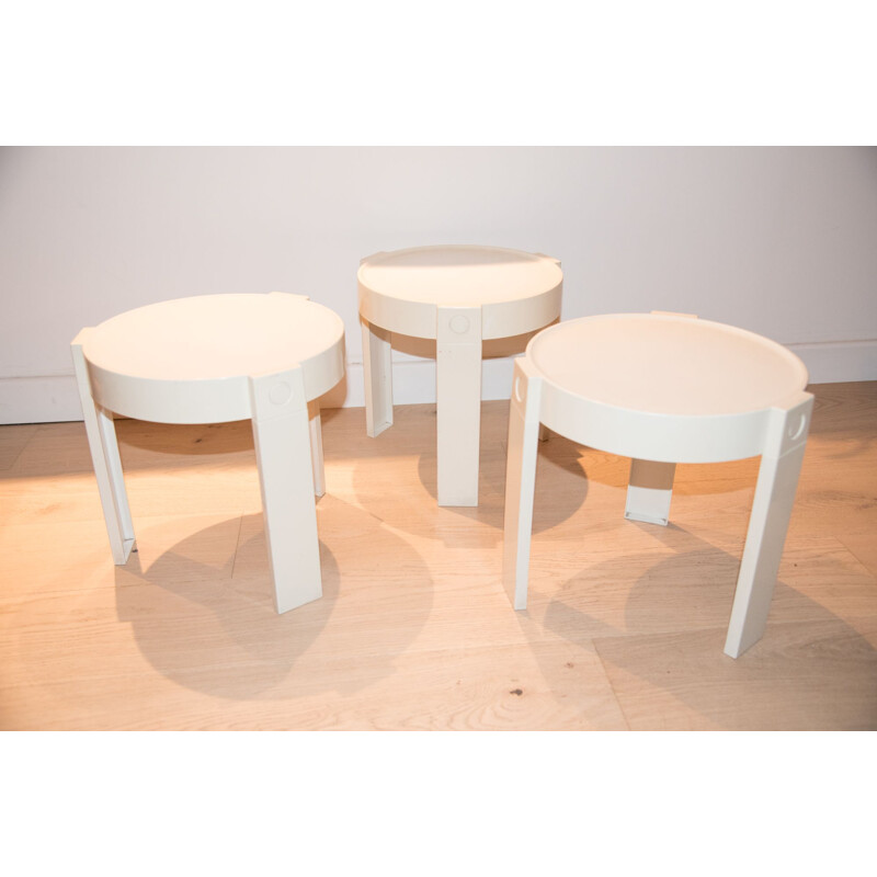 Set of 3 vintage nesting tables, Made In Holland, 1970s