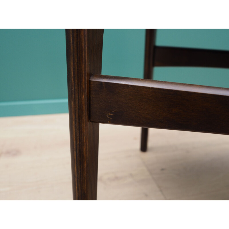 Set of 6 vintage oak and velvet Chairs, 1960-70s