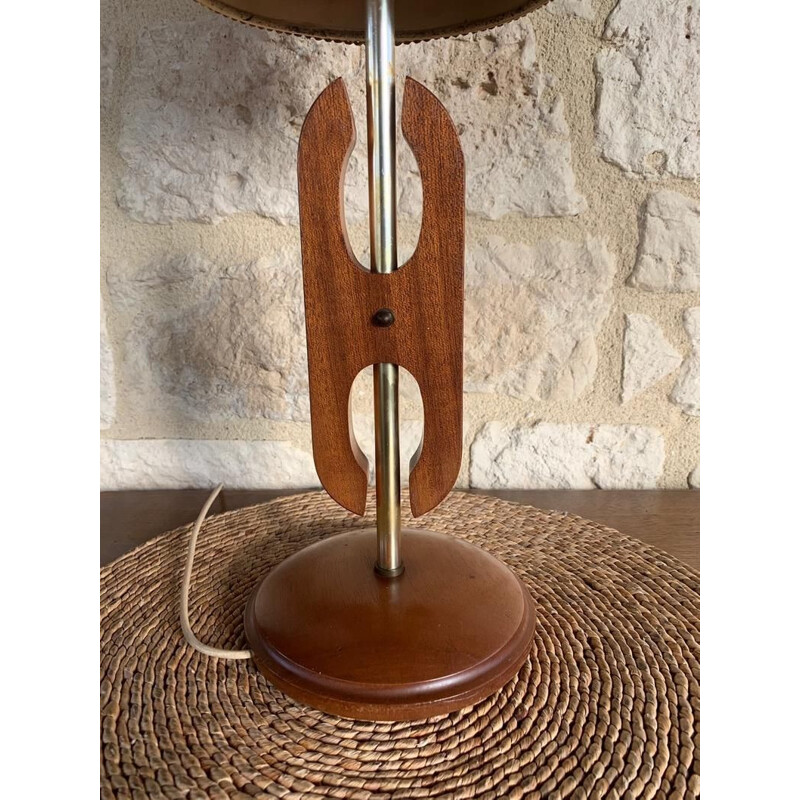 Vintage scandinavian teak lamp, 1960s